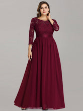 Plus Size Lace Bridesmaid Dresses with  Half Lace Sleeve  Evening Dress